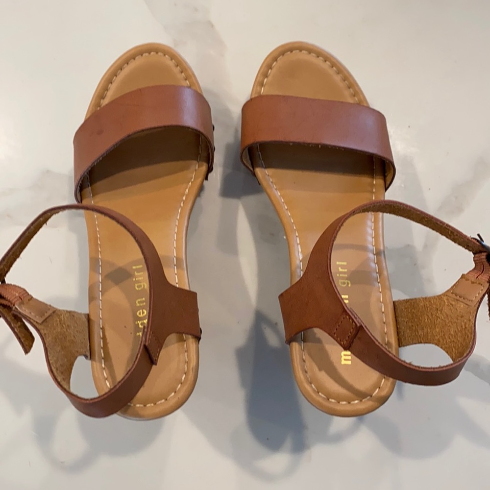 Madden Girl Tan Leather Platforms